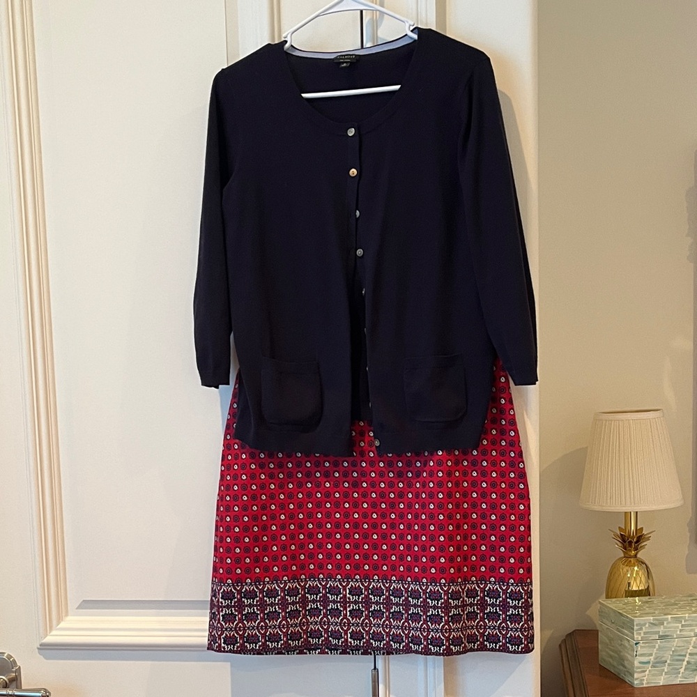 Talbots skirt & cardigan